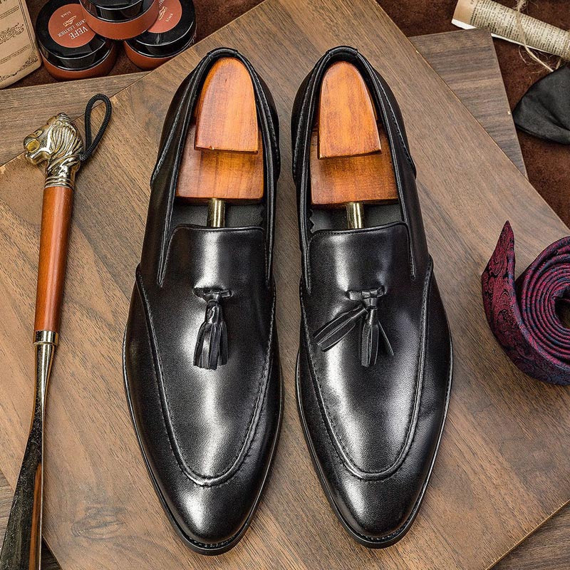 Business Casual Tassel Leather Shoes Men - WOMONA.COM