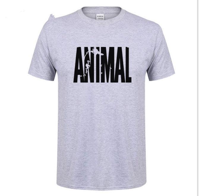 summer leisure ANIMAL alphabet print collar T-shirt pure cotton - WOMONA.COM
