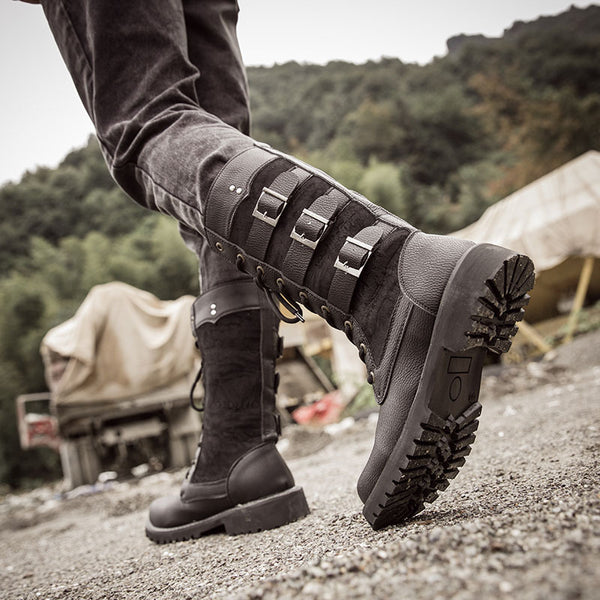 Botas altas militares para exteriores para hombre