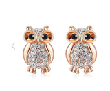 Fashion owl stud earrings - WOMONA.COM