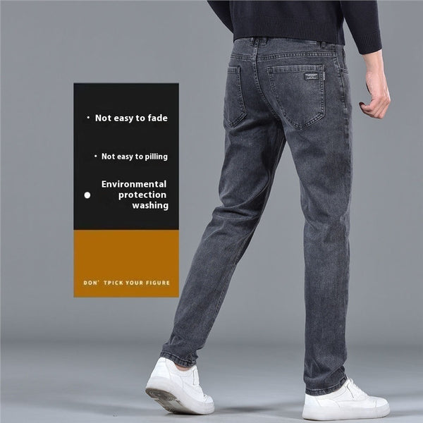 Pantalones elásticos de alta gama, ajustados y rectos para hombre