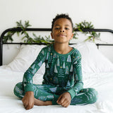 Christmas Parent Child Set Printed Homewear Pajamas Two Piece Set - WOMONA.COM