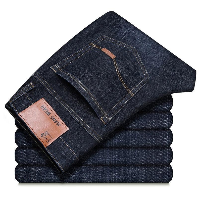 Loose Straight Casual Work Stretch Jeans For Men - WOMONA.COM