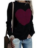 Autumn Winter Women Sweaters Heart Pattern - WOMONA.COM