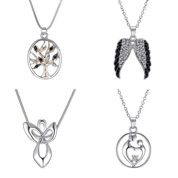 Angel Wing Necklace Butterfly Cross Necklace - WOMONA.COM