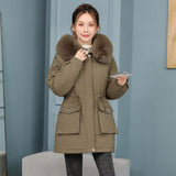 Waist Slimming Elegant Parka Cotton-padded Coat