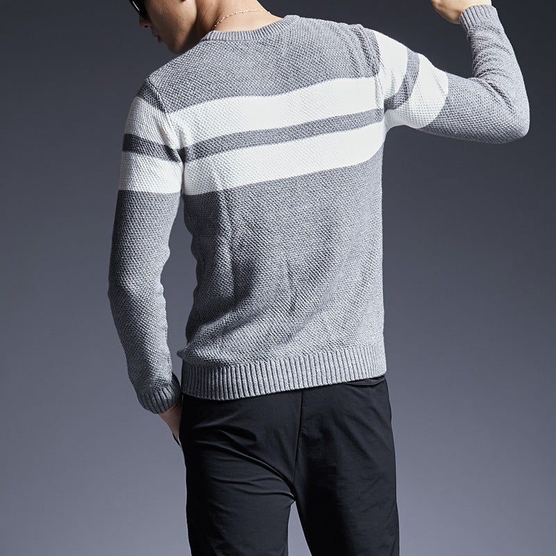 All-match Striped Sweater Men