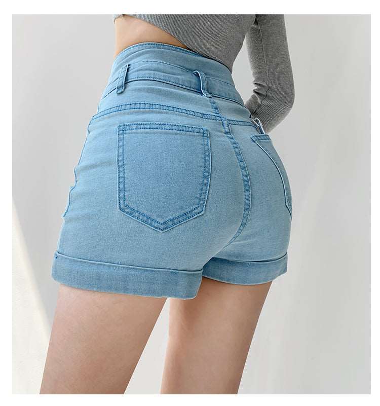 A-line Denim Hot Pants - WOMONA.COM