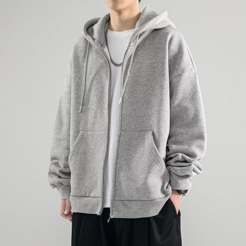 Men's Fashionable Loose All-match Zipper Cardigan Sweater Coat - WOMONA.COM