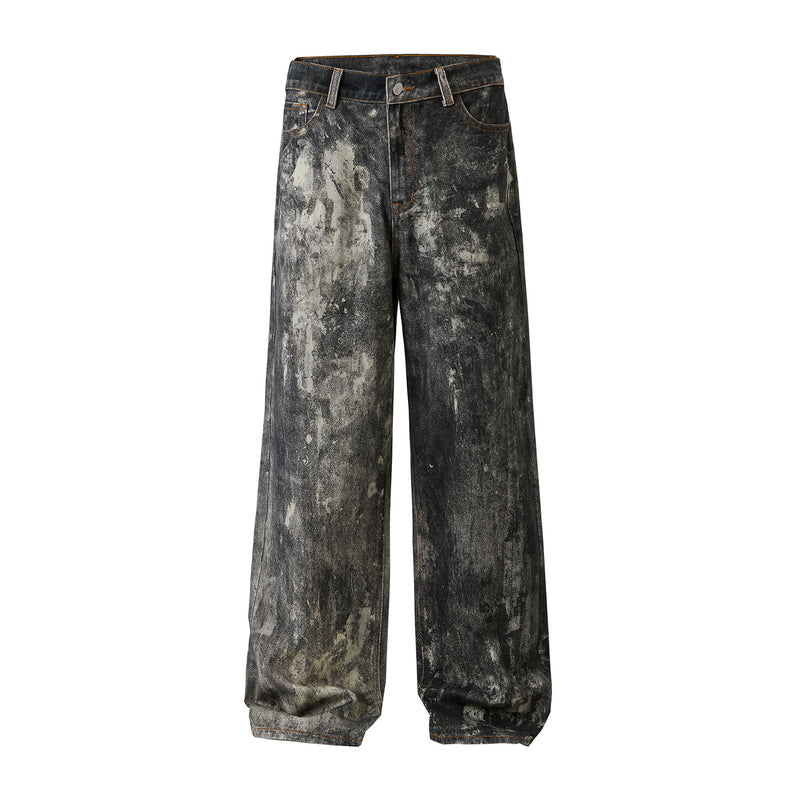 Lockere Jeans mit Splashed Ink-Print für Herren