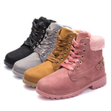 Plus velvet warm short boots rivet women - WOMONA.COM