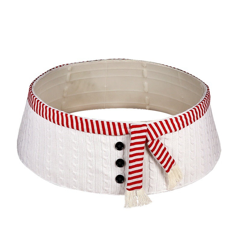 White Top Christmas-tree Skirt Decorations - WOMONA.COM