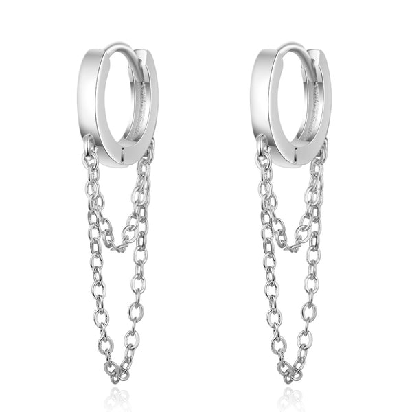 Double chain earrings - WOMONA.COM