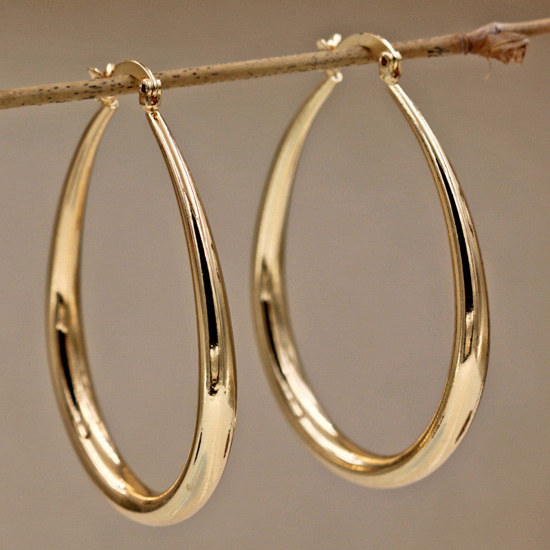 Geometric oval earrings - WOMONA.COM