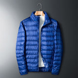 Men's Stand Collar Lightweight Feather Cotton Jacket - WOMONA.COM