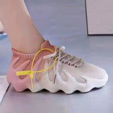 Round Toe Lace Up Breathable Sneakers - WOMONA.COM