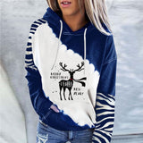 Snowman Print Crew Neck Hoodie Long Sleeve Sweatshirt - WOMONA.COM