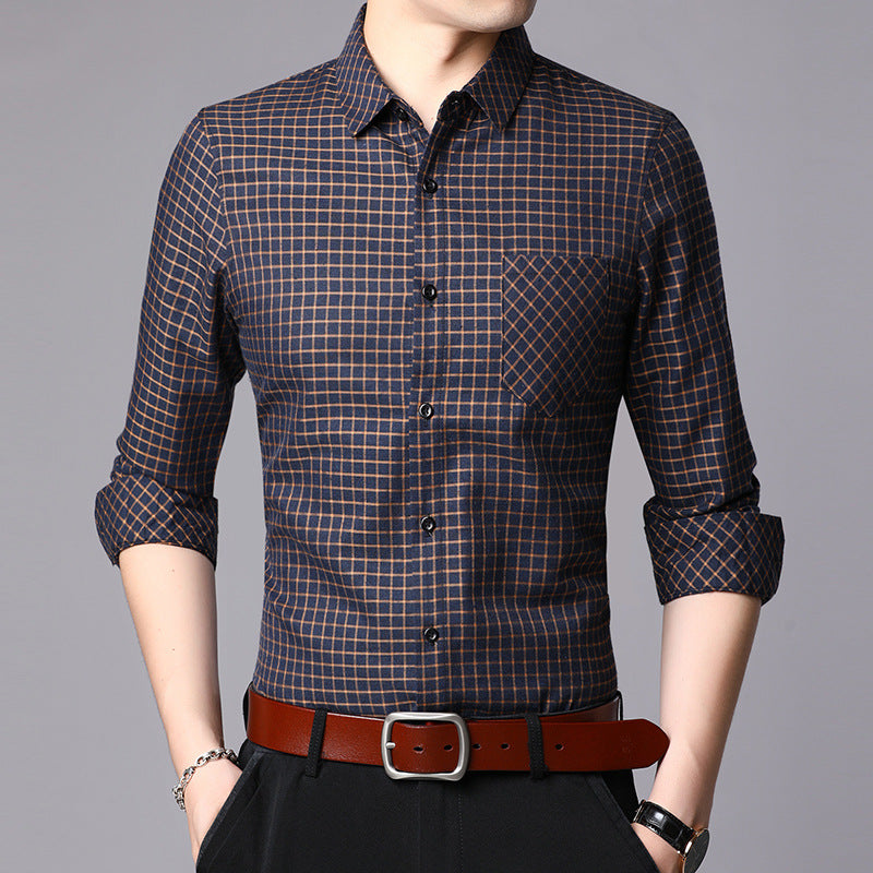 Autumn And Winter Men's New Shirts Business Men's Long Sleeves - WOMONA.COM