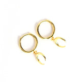 Crescent moon earrings earrings - WOMONA.COM