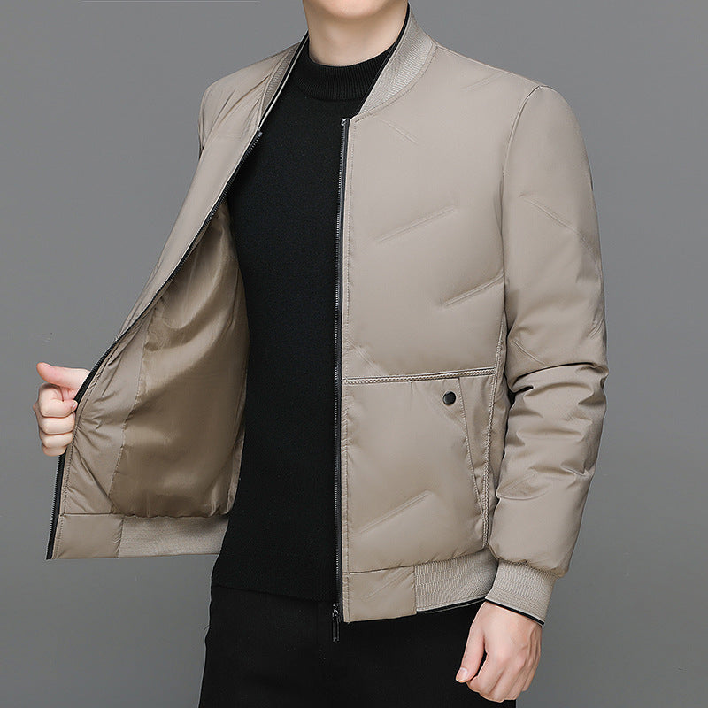Men's duck down baseball puffer jacket