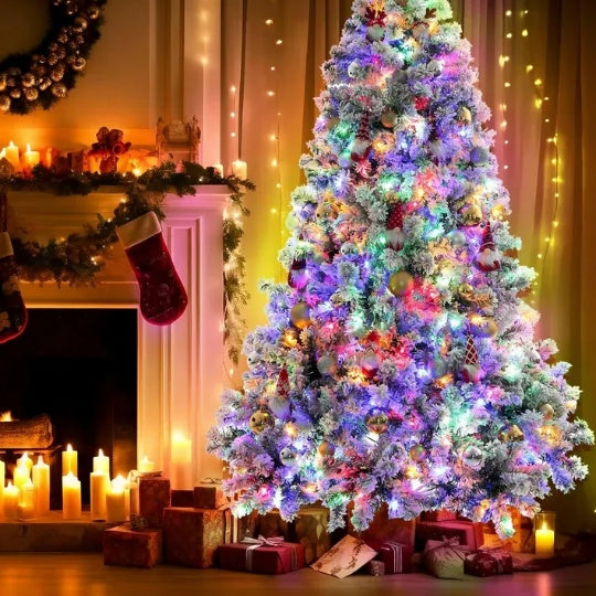 Xmas Tree W  Remote-Controlled 250 Multi-Color Lights Decor