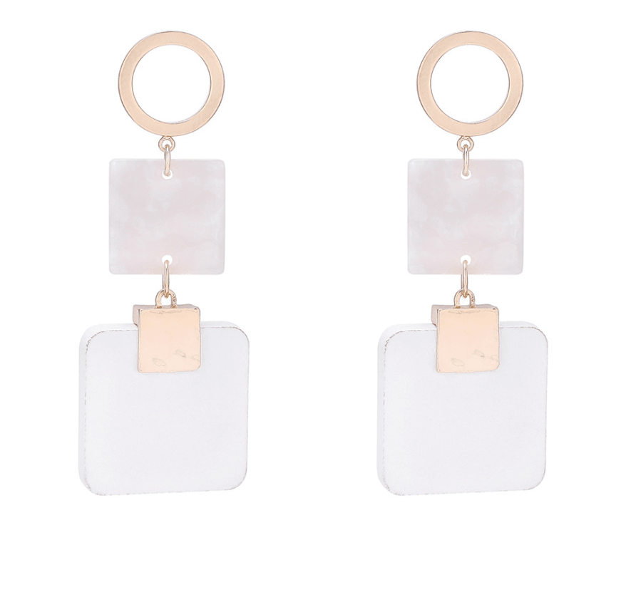 Leopard Square Wood Earrings - WOMONA.COM