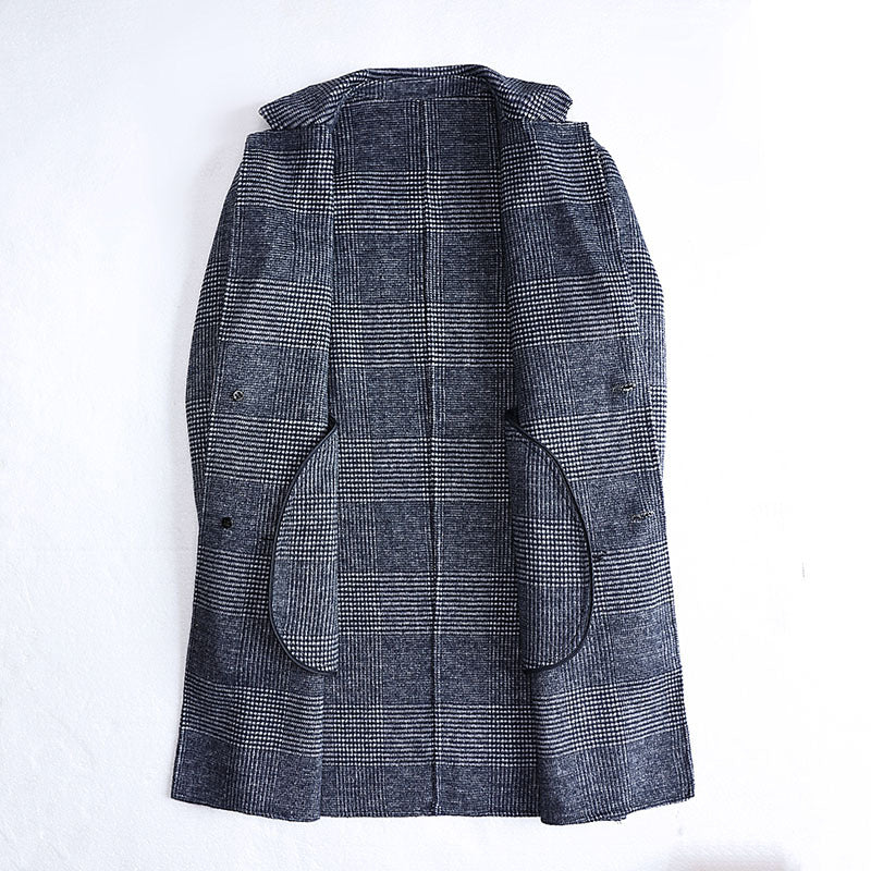 Men's Fashion Plaid Double-sided Woolen Coat - WOMONA.COM