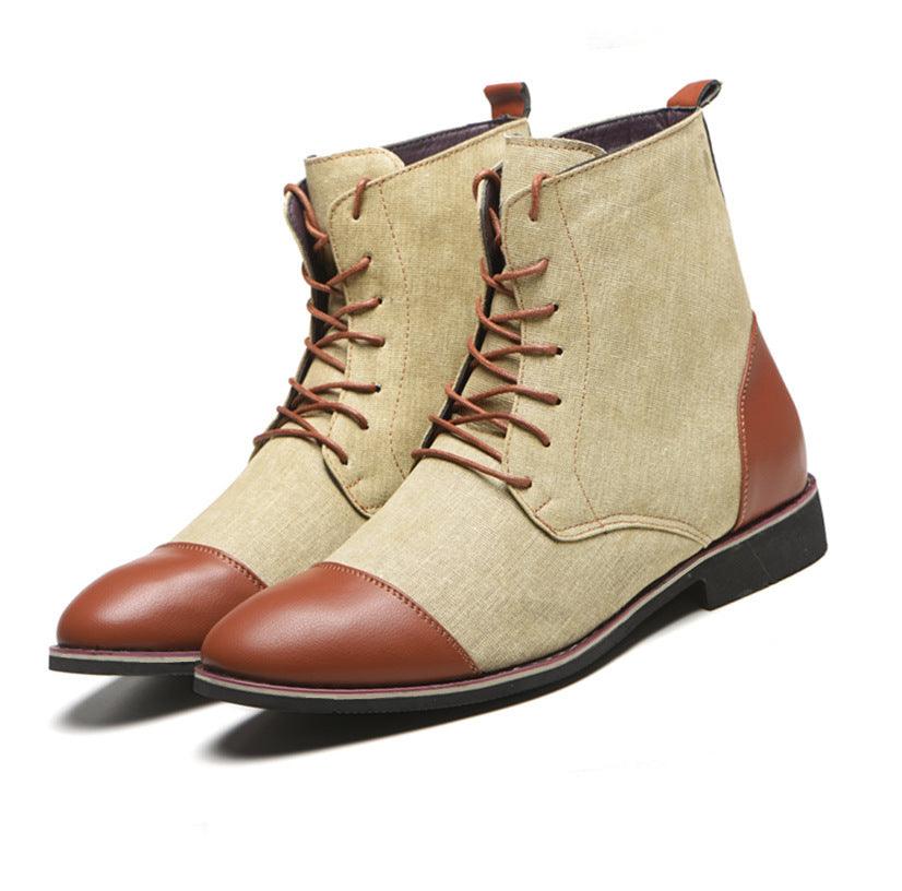 Men's Boots Plus Size New Canvas Martin Boots - WOMONA.COM