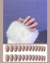 Frosted ballet fake nails - WOMONA.COM