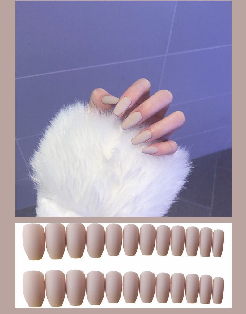 Frosted ballet fake nails - WOMONA.COM