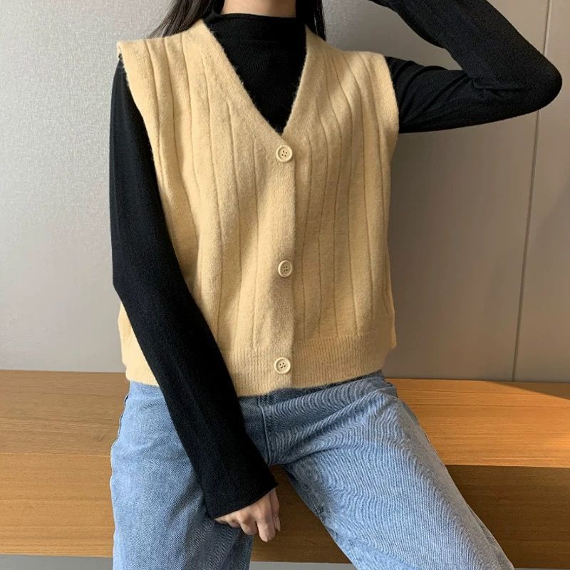 Student Sleeveless Sweaters - WOMONA.COM