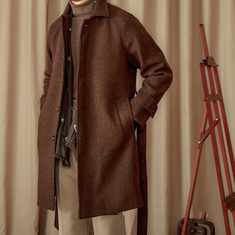 Winter British Casual 50 Wool Mid-length Coat - WOMONA.COM