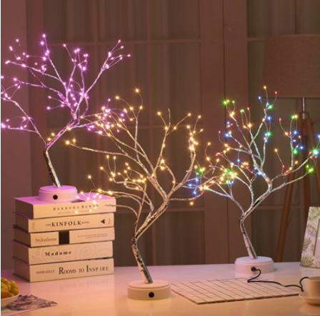 Christmas Decoration Night Light LED Pearl Tree Light Starry Touch Light - WOMONA.COM