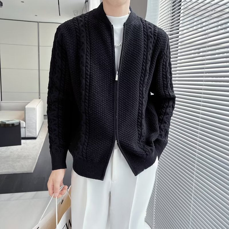 Design Sense Niche Zipper Knitted Cardigan For Men - WOMONA.COM