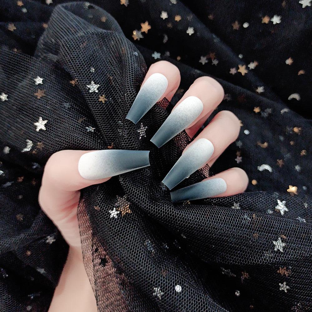 Long Ballet Flat Head Pointed Water Drop Fake Nails - WOMONA.COM