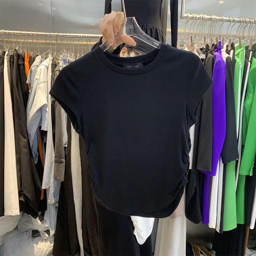 Solid Color Base Pullover Slim Top - WOMONA.COM