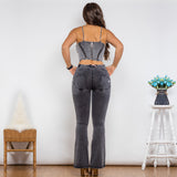 Shascullfites Shaper Suit Grey Denim Bodysuit - WOMONA.COM