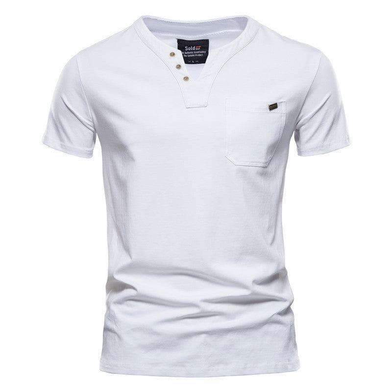 Sports T-shirt Slim Cotton Pocket Men - WOMONA.COM