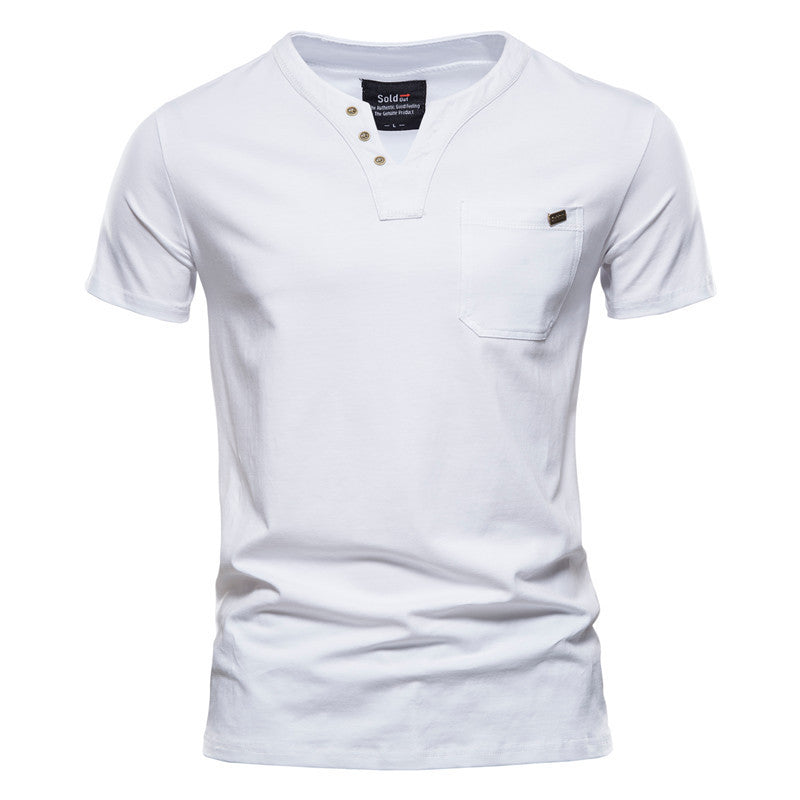 Sport T-Shirt Slim Cotton Pocket Herren