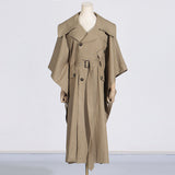 Cape Trench Coat For Women Fall Long