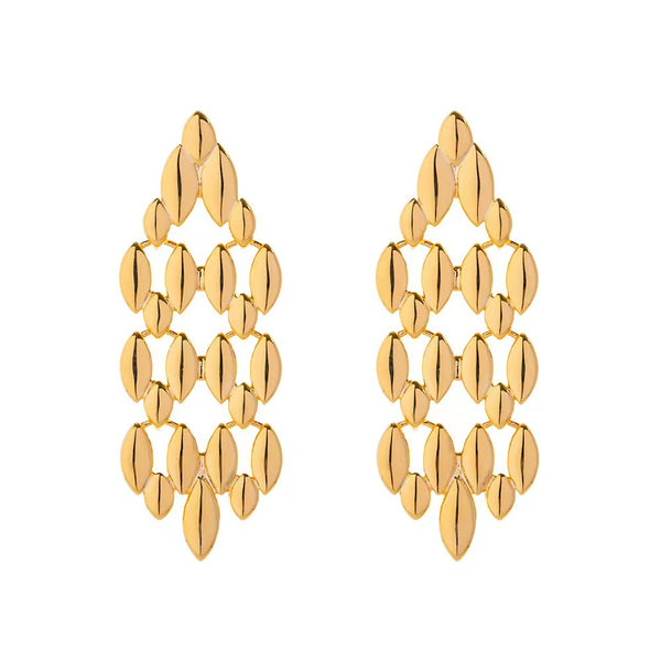 Vintage Woven Chain Earrings - WOMONA.COM