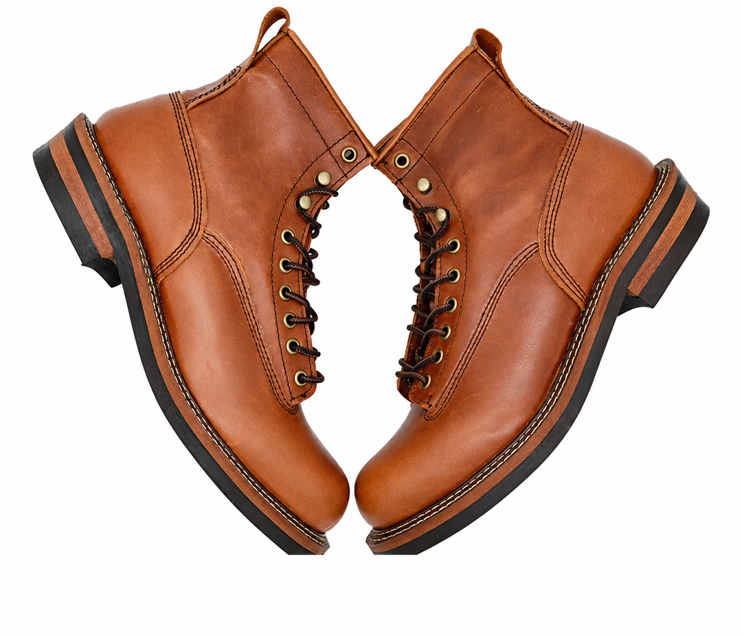 Men's brown lace-up Martin boots
