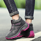 Hiking Shoes For Women Real Leather Non-Slip Outdoor Hiking Boots - WOMONA.COM