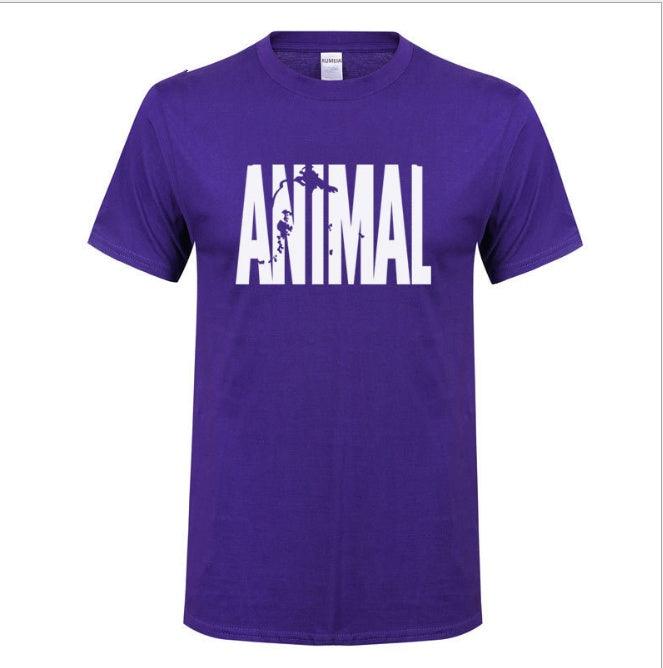 summer leisure ANIMAL alphabet print collar T-shirt pure cotton - WOMONA.COM