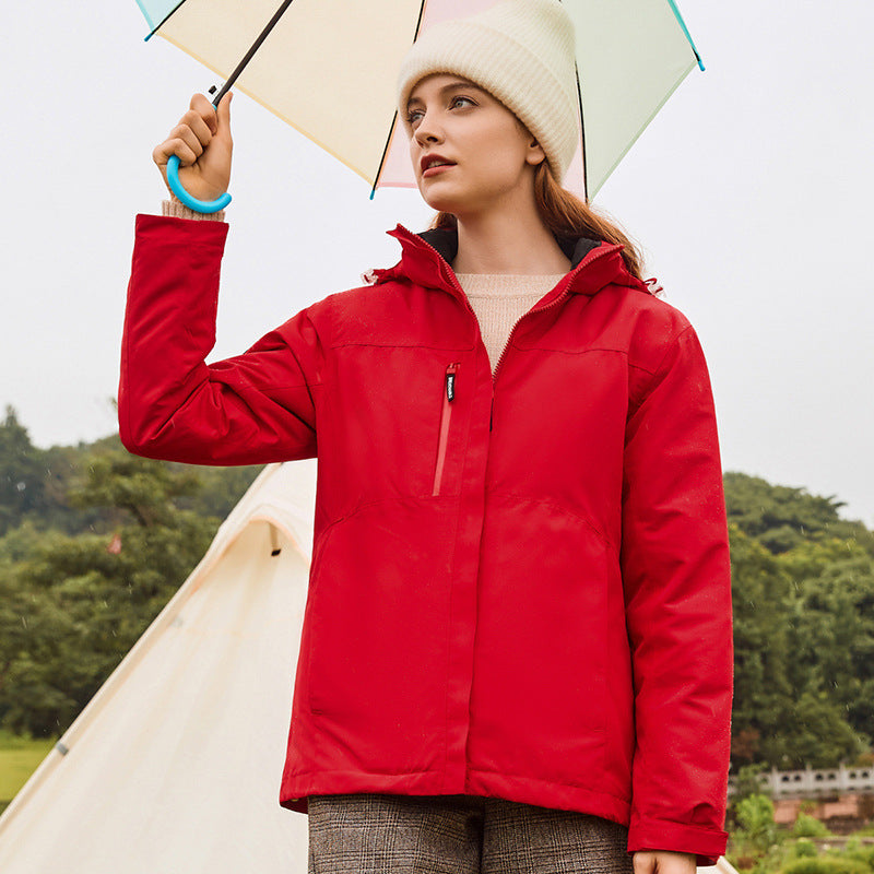 Cotton Waterproof Liner Windproof Shell Jacket - WOMONA.COM