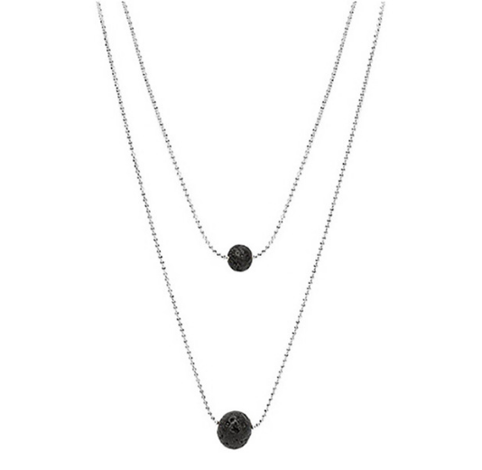 Black Lava Necklace - WOMONA.COM