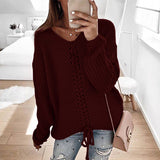 Loose knit tops for women's sweaters - WOMONA.COM