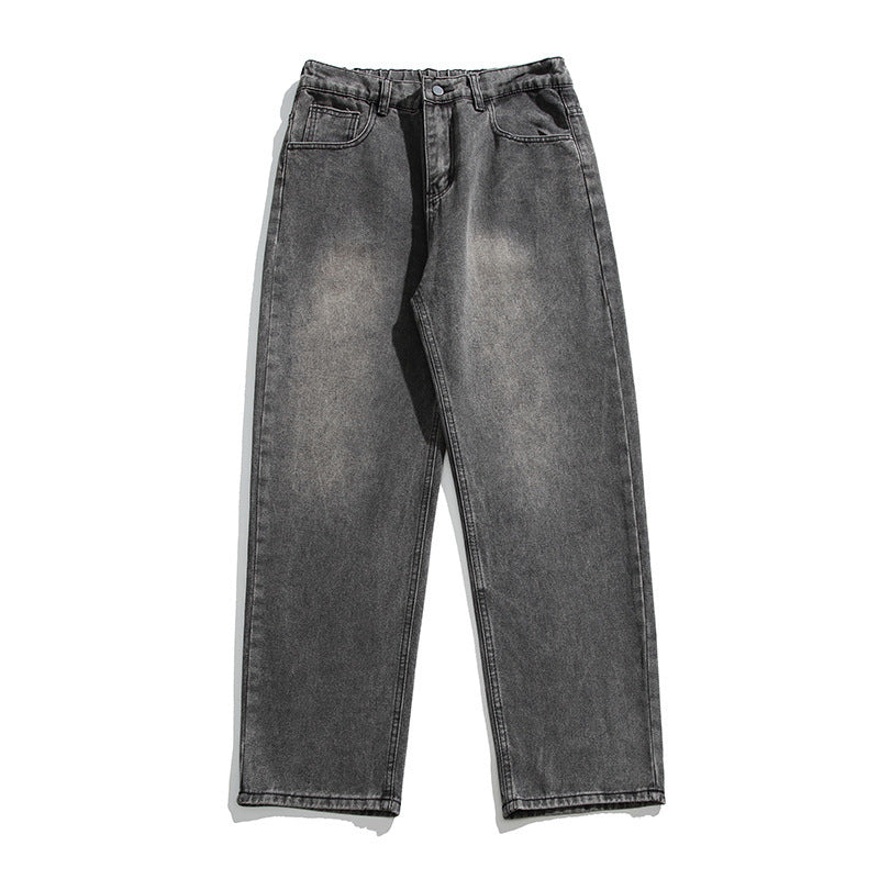 Washed Jeans Herren Frühling American Wide Leg Freizeit