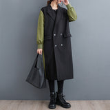 Double-layer Suit Collar Cardigan Trench Coat