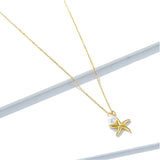 Starfish Necklaces BISAER 925 Sterling Silver Tropical Starfish Necklaces Women - WOMONA.COM